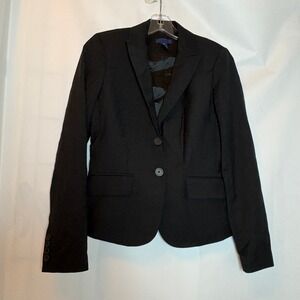 J. Crew Super 120s Wool Black Blazer Suit Jacket Womens Size 2 Career Classic